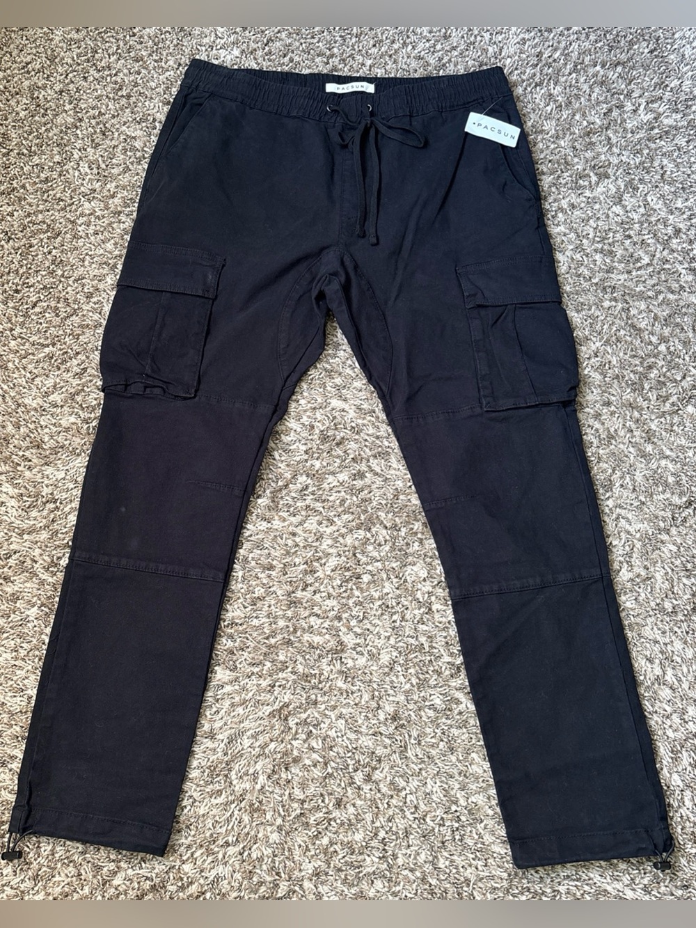 PacSun Black Cargo Jogger Pants with Drawstring